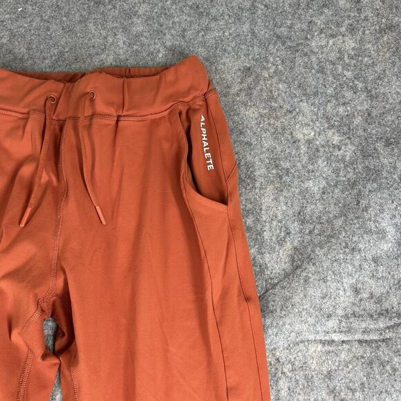 Alphalete Pants Womens Small Burnt Orange Premium V2 Joggers - Picture 2 of 8